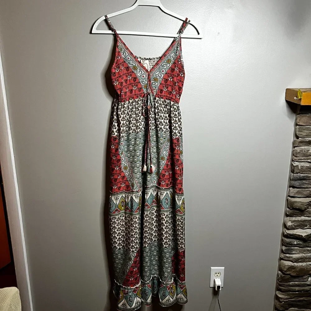 GWENDA PRINTED ADJUSTABLE TASSEL MAXI DRESS Size M - Picture 11 of 16